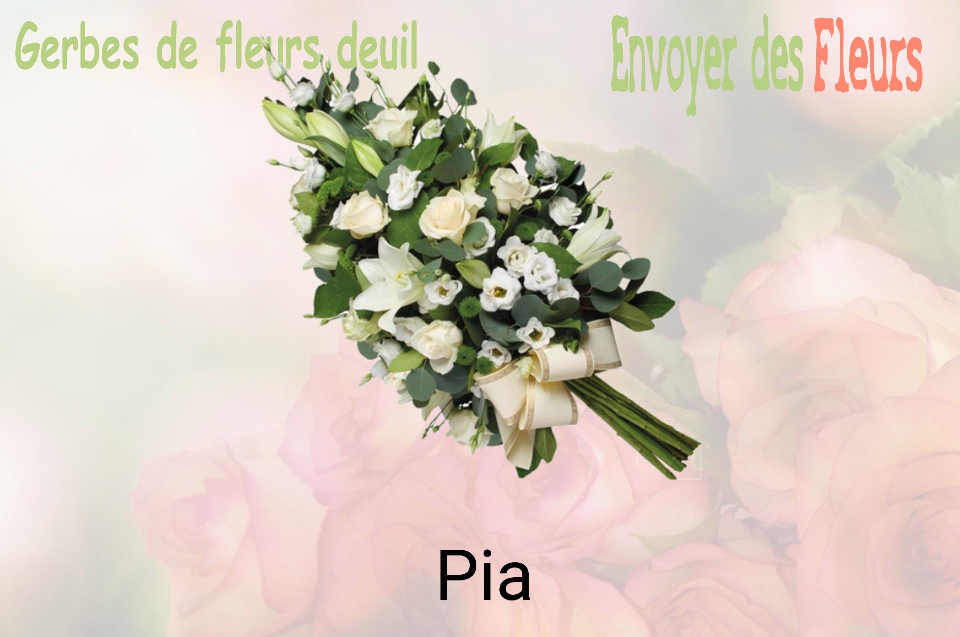 Gerbe de fleurs de deuil livrée à Pia